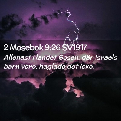 Picture 02 - 2 Mosebok 9:26 SV1917 - Allenast i landet Gosen, där Israels barn voro, - Bible Verse Picture