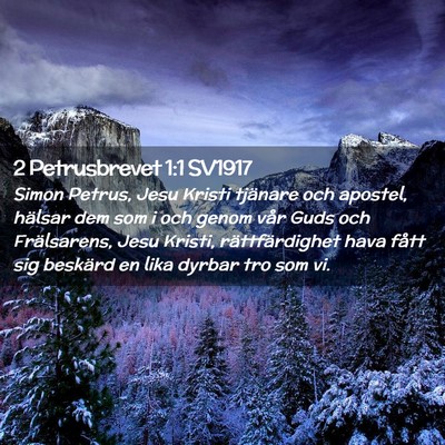 Picture 02 - 2 Petrusbrevet 1:1 SV1917 - Simon Petrus, Jesu Kristi tjänare och apostel, - Bible Verse Picture