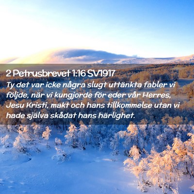 Picture 02 - 2 Petrusbrevet 1:16 SV1917 - Ty det var icke några slugt uttänkta fabler vi - Bible Verse Picture