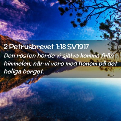 Picture 02 - 2 Petrusbrevet 1:18 SV1917 - Den rösten hörde vi själva komma från - Bible Verse Picture