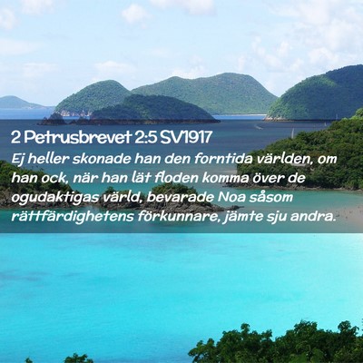 Picture 02 - 2 Petrusbrevet 2:5 SV1917 - Ej heller skonade han den forntida världen, om - Bible Verse Picture