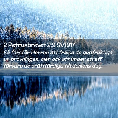 Picture 02 - 2 Petrusbrevet 2:9 SV1917 - Så förstår Herren att frälsa de gudfruktiga - Bible Verse Picture