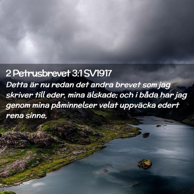 Picture 02 - 2 Petrusbrevet 3:1 SV1917 - Detta är nu redan det andra brevet som jag - Bible Verse Picture