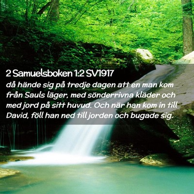 Picture 02 - 2 Samuelsboken 1:2 SV1917 - då hände sig på tredje dagen att en man kom - Bible Verse Picture