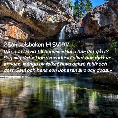 Picture 02 - 2 Samuelsboken 1:4 SV1917 - Då sade David till honom: »Huru har det gått? - Bible Verse Picture