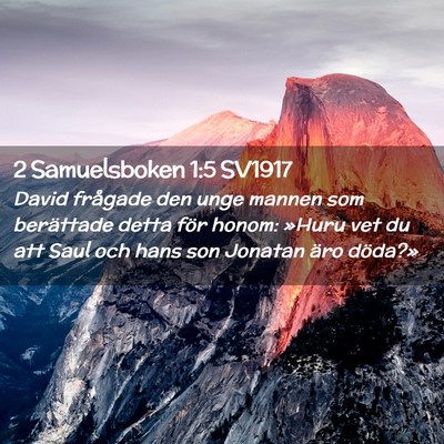 Picture 02 - 2 Samuelsboken 1:5 SV1917 - David frågade den unge mannen som berättade - Bible Verse Picture
