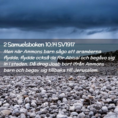 Picture 02 - 2 Samuelsboken 10:14 SV1917 - Men när Ammons barn sågo att araméerna flydde, - Bible Verse Picture
