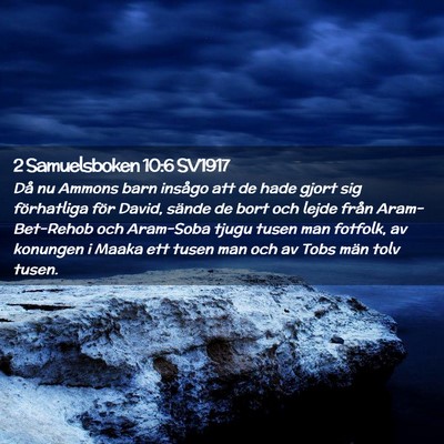 Picture 02 - 2 Samuelsboken 10:6 SV1917 - Då nu Ammons barn insågo att de hade gjort sig - Bible Verse Picture