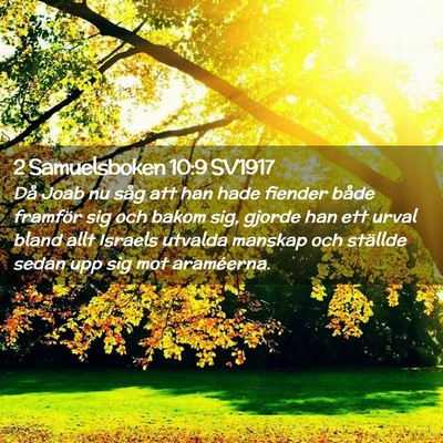 Picture 02 - 2 Samuelsboken 10:9 SV1917 - Då Joab nu såg att han hade fiender både - Bible Verse Picture