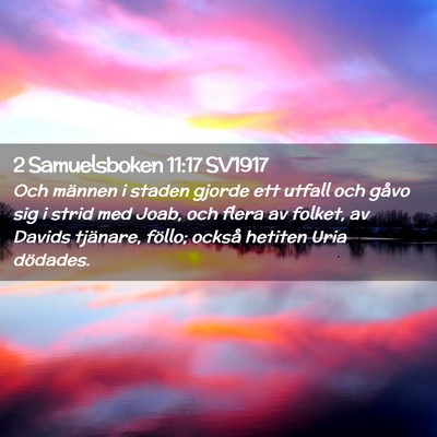 Picture 02 - 2 Samuelsboken 11:17 SV1917 - Och männen i staden gjorde ett utfall och gåvo - Bible Verse Picture