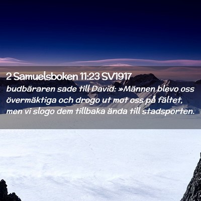 Picture 02 - 2 Samuelsboken 11:23 SV1917 - budbäraren sade till David: »Männen blevo oss - Bible Verse Picture