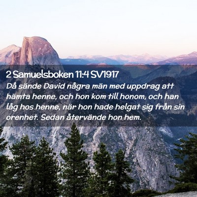 Picture 02 - 2 Samuelsboken 11:4 SV1917 - Då sände David några män med uppdrag att - Bible Verse Picture