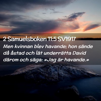 Picture 02 - 2 Samuelsboken 11:5 SV1917 - Men kvinnan blev havande; hon sände då åstad - Bible Verse Picture