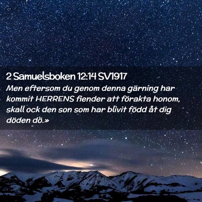 Picture 02 - 2 Samuelsboken 12:14 SV1917 - Men eftersom du genom denna gärning har kommit - Bible Verse Picture