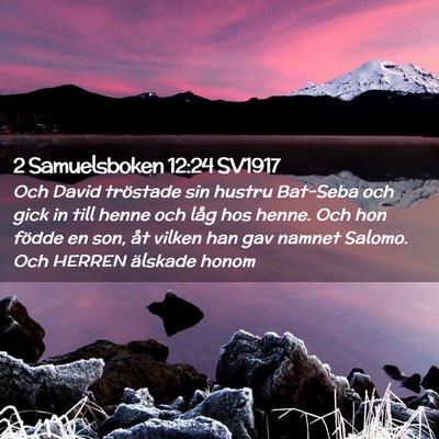 Picture 02 - 2 Samuelsboken 12:24 SV1917 - Och David tröstade sin hustru Bat-Seba och gick - Bible Verse Picture