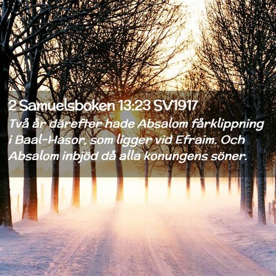Picture 02 - 2 Samuelsboken 13:23 SV1917 - Två år därefter hade Absalom fårklippning i - Bible Verse Picture