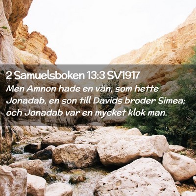 Picture 02 - 2 Samuelsboken 13:3 SV1917 - Men Amnon hade en vän, som hette Jonadab, en son - Bible Verse Picture