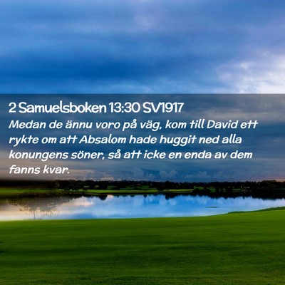 Picture 02 - 2 Samuelsboken 13:30 SV1917 - Medan de ännu voro på väg, kom till David ett - Bible Verse Picture