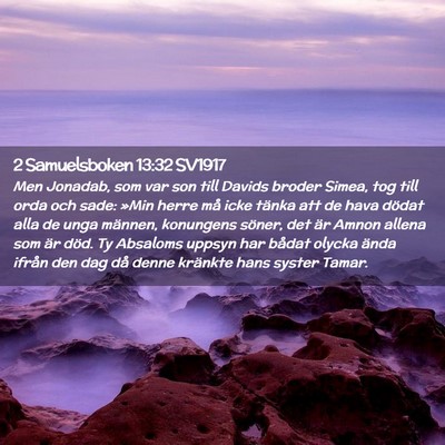 Picture 02 - 2 Samuelsboken 13:32 SV1917 - Men Jonadab, som var son till Davids broder - Bible Verse Picture