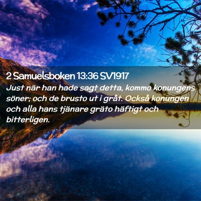Picture 02 - 2 Samuelsboken 13:36 SV1917 - Just när han hade sagt detta, kommo konungens - Bible Verse Picture