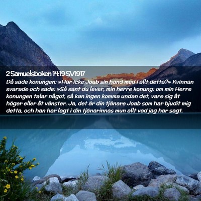 Picture 02 - 2 Samuelsboken 14:19 SV1917 - Då sade konungen: »Har icke Joab sin hand med i - Bible Verse Picture
