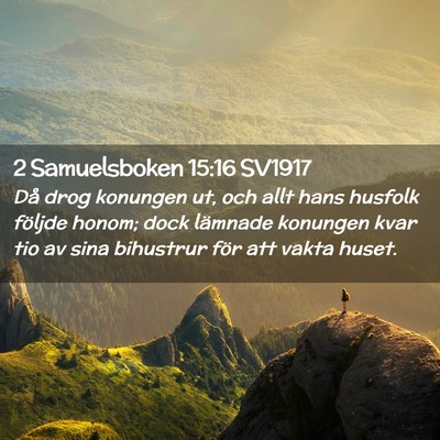 Picture 02 - 2 Samuelsboken 15:16 SV1917 - Då drog konungen ut, och allt hans husfolk - Bible Verse Picture