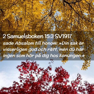 Picture 02 - 2 Samuelsboken 15:3 SV1917 - sade Absalom till honom: »Din sak är - Bible Verse Picture
