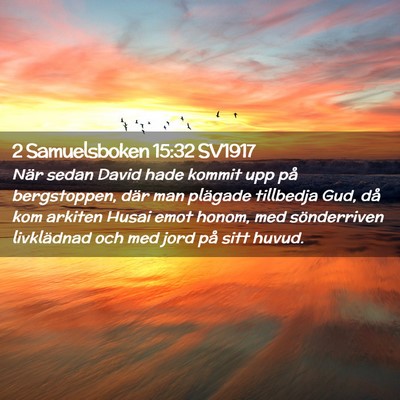 Picture 02 - 2 Samuelsboken 15:32 SV1917 - När sedan David hade kommit upp på bergstoppen, - Bible Verse Picture