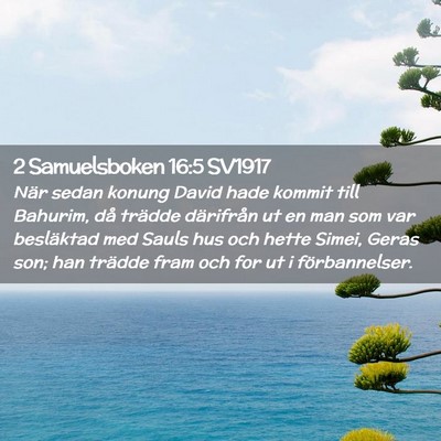 Picture 02 - 2 Samuelsboken 16:5 SV1917 - När sedan konung David hade kommit till Bahurim, - Bible Verse Picture