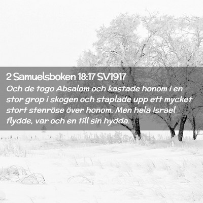 Picture 02 - 2 Samuelsboken 18:17 SV1917 - Och de togo Absalom och kastade honom i en stor - Bible Verse Picture