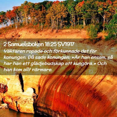 Picture 02 - 2 Samuelsboken 18:25 SV1917 - Väktaren ropade och förkunnade det för - Bible Verse Picture