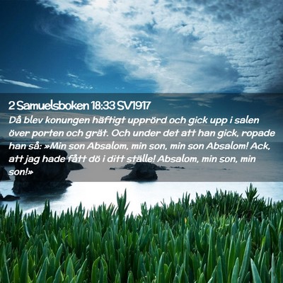 Picture 02 - 2 Samuelsboken 18:33 SV1917 - Då blev konungen häftigt upprörd och gick upp - Bible Verse Picture