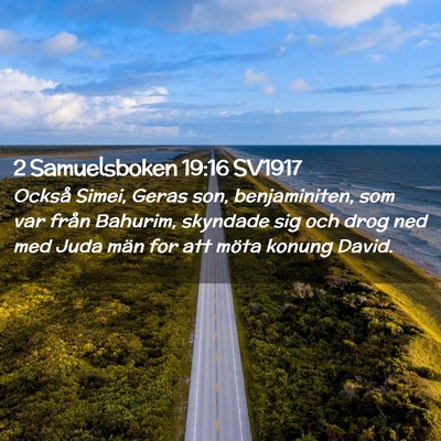 Picture 02 - 2 Samuelsboken 19:16 SV1917 - Också Simei, Geras son, benjaminiten, som var - Bible Verse Picture