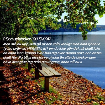 Picture 02 - 2 Samuelsboken 19:7 SV1917 - Men stå nu upp, och gå ut och tala vänligt med - Bible Verse Picture