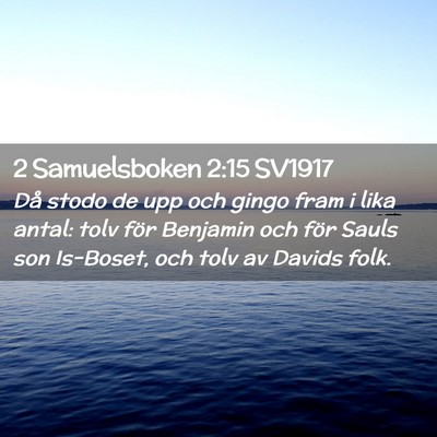 Picture 02 - 2 Samuelsboken 2:15 SV1917 - Då stodo de upp och gingo fram i lika antal: - Bible Verse Picture