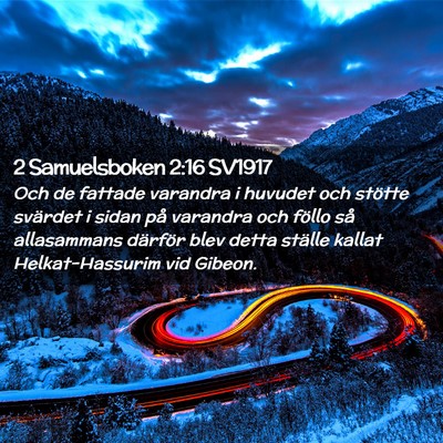 Picture 02 - 2 Samuelsboken 2:16 SV1917 - Och de fattade varandra i huvudet och stötte - Bible Verse Picture
