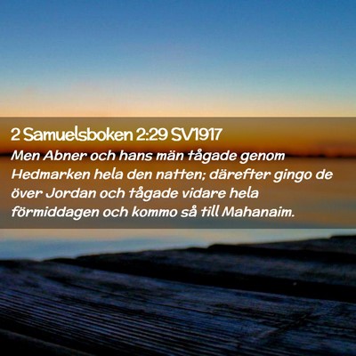 Picture 02 - 2 Samuelsboken 2:29 SV1917 - Men Abner och hans män tågade genom Hedmarken - Bible Verse Picture