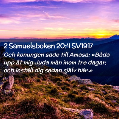 Picture 02 - 2 Samuelsboken 20:4 SV1917 - Och konungen sade till Amasa: »Båda upp åt mig - Bible Verse Picture