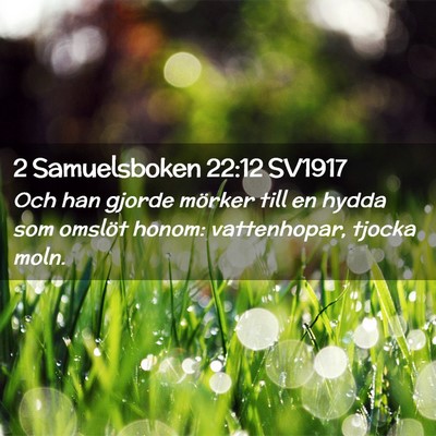 Picture 02 - 2 Samuelsboken 22:12 SV1917 - Och han gjorde mörker till en hydda som omslöt - Bible Verse Picture
