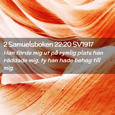 Picture 02 - 2 Samuelsboken 22:20 SV1917 - Han förde mig ut på rymlig plats han räddade - Bible Verse Picture