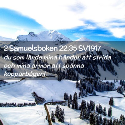 Picture 02 - 2 Samuelsboken 22:35 SV1917 - du som lärde mina händer att strida och mina - Bible Verse Picture