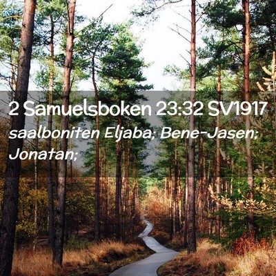Picture 02 - 2 Samuelsboken 23:32 SV1917 - saalboniten Eljaba; Bene-Jasen; - Bible Verse Picture