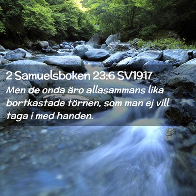 Picture 02 - 2 Samuelsboken 23:6 SV1917 - Men de onda äro allasammans lika bortkastade - Bible Verse Picture