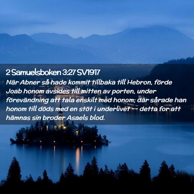 Picture 02 - 2 Samuelsboken 3:27 SV1917 - När Abner så hade kommit tillbaka till Hebron, - Bible Verse Picture