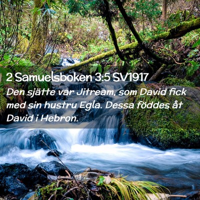 Picture 02 - 2 Samuelsboken 3:5 SV1917 - Den sjätte var Jitream, som David fick med sin - Bible Verse Picture