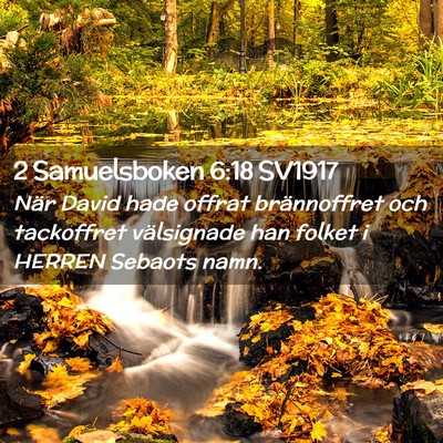 Picture 02 - 2 Samuelsboken 6:18 SV1917 - När David hade offrat brännoffret och - Bible Verse Picture