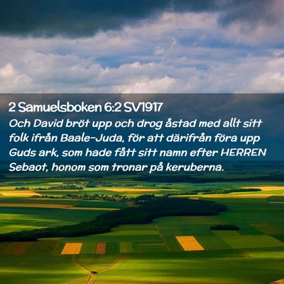 Picture 02 - 2 Samuelsboken 6:2 SV1917 - Och David bröt upp och drog åstad med allt sitt - Bible Verse Picture
