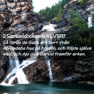 Picture 02 - 2 Samuelsboken 6:4 SV1917 - Så förde de Guds ark bort ifrån Abinadabs hus - Bible Verse Picture
