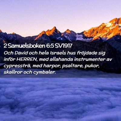 Picture 02 - 2 Samuelsboken 6:5 SV1917 - Och David och hela Israels hus fröjdade sig - Bible Verse Picture