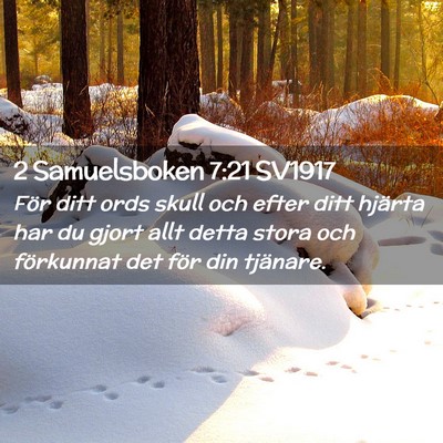 Picture 02 - 2 Samuelsboken 7:21 SV1917 - För ditt ords skull och efter ditt hjärta har - Bible Verse Picture